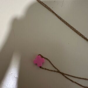 Pink Cross Pendant Necklace